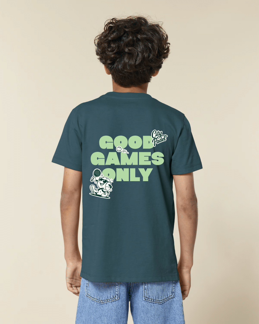 Kids Good Games Only Tee - Airforce Blue